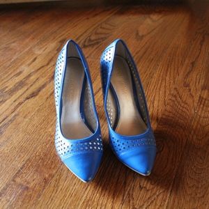 Blue Christian Siriano Pointed Toe 3 inch Heels